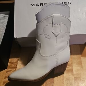 Marc Fisher Women's White Western Boots